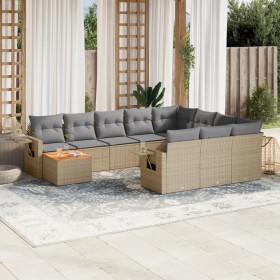 Garden sofa set 11 pieces with beige synthetic rattan cushions by , Modular outdoor sofas - Ref: Foro24-3224750, Price: 754,5...