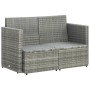 2-Sitzer-Gartensofa mit grauen synthetischen Rattankissen von vidaXL, Outdoor-Sofas - Ref: Foro24-45783, Preis: 182,78 €, Rab...