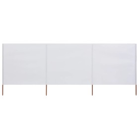 Beach windbreak with 3 panels, white sand fabric, 400x160 cm. by vidaXL, Umbrellas - Ref: Foro24-47148, Price: 53,99 €, Disco...