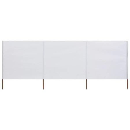 Beach windbreak with 3 panels, white sand fabric, 400x160 cm. by vidaXL, Umbrellas - Ref: Foro24-47148, Price: 53,09 €, Disco...