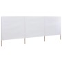 Beach windbreak with 3 panels, white sand fabric, 400x160 cm. by vidaXL, Umbrellas - Ref: Foro24-47148, Price: 53,09 €, Disco...