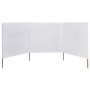 Beach windbreak with 3 panels, white sand fabric, 400x160 cm. by vidaXL, Umbrellas - Ref: Foro24-47148, Price: 53,09 €, Disco...