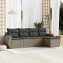 Garden sofa set with 5-piece synthetic rattan gray cushions by , Garden sets - Ref: Foro24-3221289, Price: 330,49 €, Discount: %