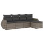 Garden sofa set with 5-piece synthetic rattan gray cushions by , Garden sets - Ref: Foro24-3221289, Price: 330,49 €, Discount: %