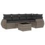 6-piece garden furniture set with gray synthetic rattan cushions by , Garden sets - Ref: Foro24-3221339, Price: 430,13 €, Dis...