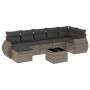 Set mit 8 Gartensofas und Kissen synthetisches Rattangrau von , Modulare Sofas für den Außenbereich - Ref: Foro24-3221689, Pr...