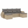 Set Gartensofas mit Kissen 6 Stück synthetisches Rattan beige von , Modulare Sofas für den Außenbereich - Ref: Foro24-3221718...