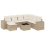 Garden sofa set with beige cushions, 8 pieces, PE rattan. by , Garden sets - Ref: Foro24-3222907, Price: 618,76 €, Discount: %