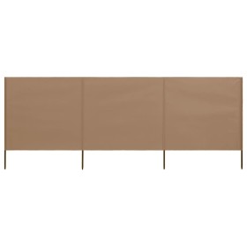 3-panel beach windbreaker in taupe fabric 400x160 cm by vidaXL, Umbrellas - Ref: Foro24-47151, Price: 61,98 €, Discount: %