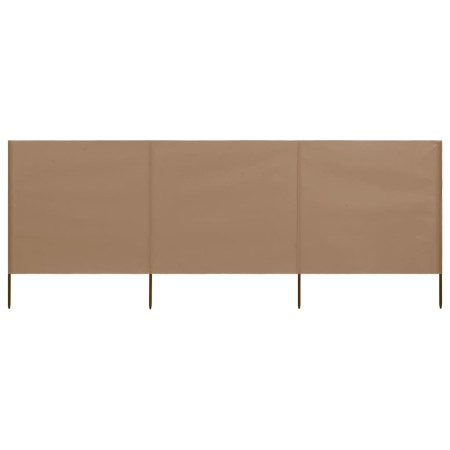 3-panel beach windbreaker in taupe fabric 400x160 cm by vidaXL, Umbrellas - Ref: Foro24-47151, Price: 61,98 €, Discount: %