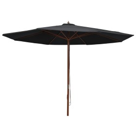 Garden umbrella with black wooden pole 350 cm by vidaXL, Umbrellas - Ref: Foro24-47138, Price: 104,99 €, Discount: %