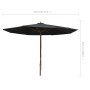 Garden umbrella with black wooden pole 350 cm by vidaXL, Umbrellas - Ref: Foro24-47138, Price: 110,99 €, Discount: %