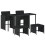 Set de muebles jardín 5 pzas con cojines ratán sintético negro de , Conjuntos de jardín - Ref: Foro24-365081, Precio: 193,99 ...