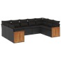 Set aus 8-teiligen Gartensofas und Kissen Kunstrattan schwarz von , Gartensets - Ref: Foro24-3227952, Preis: 545,79 €, Rabatt: %