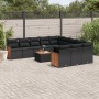 Garden sofa set 12 pieces with black synthetic rattan cushions by , Garden sets - Ref: Foro24-3228113, Price: 732,93 €, Disco...