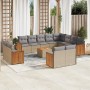 Garden set with 13-piece synthetic rattan beige cushions. by , Garden sets - Ref: Foro24-3228201, Price: 1,00 €, Discount: %