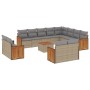 Set Gartensofas mit Kissen 13 Stück synthetisches Rattan beige von , Gartensets - Ref: Foro24-3228201, Preis: 1,00 €, Rabatt: %