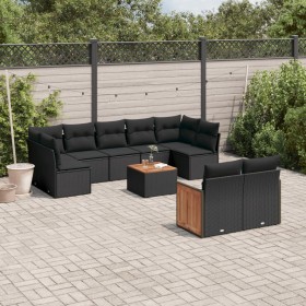 Set de sofás de jardín 10 pzas cojines ratán sintético negro de , Conjuntos de jardín - Ref: Foro24-3227973, Precio: 616,34 €...