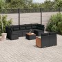 Set Gartensofas 10 Stück Kissen synthetisches Rattan schwarz von , Gartensets - Ref: Foro24-3227973, Preis: 587,18 €, Rabatt: %