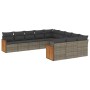 Set mit 11 Gartensofas und Kissen synthetisches Rattangrau von , Gartensets - Ref: Foro24-3228111, Preis: 730,62 €, Rabatt: %