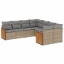 Garden sofa set with beige cushions, 8 pieces, PE rattan. by , Garden sets - Ref: Foro24-3228236, Price: 558,21 €, Discount: %