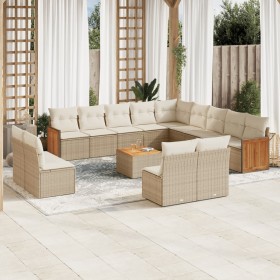 Garden furniture set, 14 pieces with beige synthetic rattan cushions. by , Garden sets - Ref: Foro24-3228172, Price: 1,00 €, ...