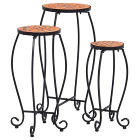 Mosaic tables 3 units terracotta ceramic by vidaXL, Pot stands - Ref: Foro24-46701, Price: 86,14 €, Discount: %