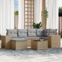 Set of 7-piece garden sofas and beige synthetic rattan cushions by , Garden sets - Ref: Foro24-3222868, Price: 474,99 €, Disc...