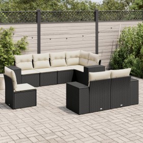 Set aus 8-teiligen Gartensofas und Kissen Kunstrattan schwarz von , Gartensets - Ref: Foro24-3222835, Preis: 614,10 €, Rabatt: %