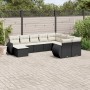 Set Gartensofas 10 Stück Kissen synthetisches Rattan schwarz von , Modulare Sofas für den Außenbereich - Ref: Foro24-3221855,...