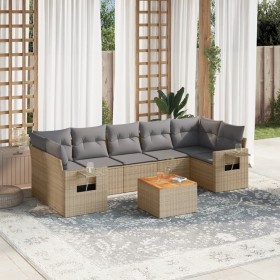 Garden sofa set with beige cushions, 8 pieces, PE rattan. by , Modular outdoor sofas - Ref: Foro24-3224477, Price: 580,68 €, ...