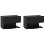 Mesitas de noche de pared 2 unidades negras de vidaXL, Mesitas de noche - Ref: Foro24-810956, Precio: 58,69 €, Descuento: %