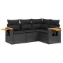 4-piece garden sofa set with black synthetic rattan cushions by , Garden sets - Ref: Foro24-3226769, Price: 293,52 €, Discoun...