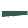 5-panel beach windbreaker green fabric 600x160cm by vidaXL, Umbrellas - Ref: Foro24-47167, Price: 80,15 €, Discount: %