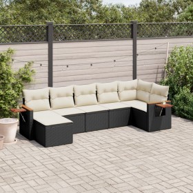 7-teiliges Garten-Esszimmerset und Kissen synthetisches Rattan schwarz von , Gartensets - Ref: Foro24-3227029, Preis: 474,13 ...