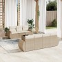 Garden sofa set with beige cushions, 8 pieces, PE rattan. by , Garden sets - Ref: Foro24-3221127, Price: 756,09 €, Discount: %