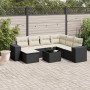 Set aus 8-teiligen Gartensofas und Kissen Kunstrattan schwarz von , Gartensets - Ref: Foro24-3222905, Preis: 531,18 €, Rabatt: %