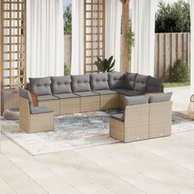 Set Gartensofas mit beigen Kissen 10 Stück synthetisches Rattan von , Gartensets - Ref: Foro24-3227753, Preis: 669,99 €, Raba...