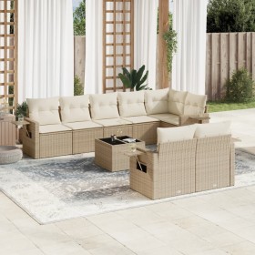 9-piece garden sofa set with beige synthetic rattan cushions by , Garden sets - Ref: Foro24-3252765, Price: 735,99 €, Discoun...