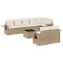 Set mit 9 Gartensofas mit beigen Kissen aus synthetischem Rattan von , Gartensets - Ref: Foro24-3252765, Preis: 759,76 €, Rab...