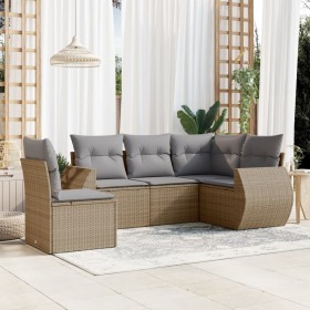 Garden sofa set with 6-piece synthetic rattan beige cushions by , Garden sets - Ref: Foro24-3253716, Price: 476,99 €, Discoun...