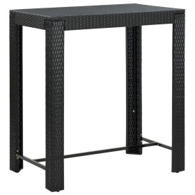 Tall garden table made of black synthetic rattan 100x60.5x110.5 cm by vidaXL, Garden tables - Ref: Foro24-45874, Price: 145,7...