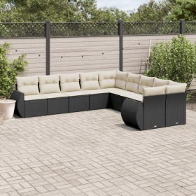 Set de sofás de jardín 10 pzas cojines ratán sintético negro de , Conjuntos de jardín - Ref: Foro24-3254243, Precio: 609,14 €...