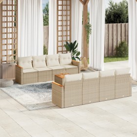 Set de sofás de jardín 9 pzas con cojines ratán sintético beige de , Conjuntos de jardín - Ref: Foro24-3258222, Precio: 645,9...