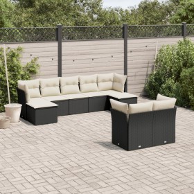 Set aus 8-teiligen Gartensofas und Kissen Kunstrattan schwarz von , Gartensets - Ref: Foro24-3218306, Preis: 575,10 €, Rabatt: %