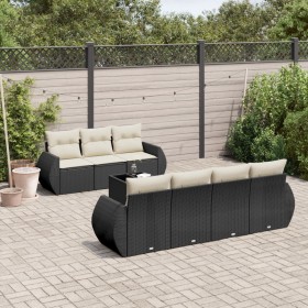 Set aus 8-teiligen Gartensofas und Kissen Kunstrattan schwarz von , Gartensets - Ref: Foro24-3221125, Preis: 580,85 €, Rabatt: %