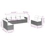 Set aus 8-teiligen Gartensofas und Kissen Kunstrattan schwarz von , Gartensets - Ref: Foro24-3218835, Preis: 449,95 €, Rabatt: %