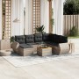 Garden sofa set 8 pieces and gray synthetic rattan cushions by , Garden sets - Ref: Foro24-3225122, Price: 519,66 €, Discount: %