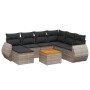 Garden sofa set 8 pieces and gray synthetic rattan cushions by , Garden sets - Ref: Foro24-3225122, Price: 519,66 €, Discount: %