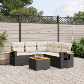 Set aus 6-teiligen Gartensofas und Kissen Kunstrattan schwarz von , Gartensets - Ref: Foro24-3259207, Preis: 397,90 €, Rabatt: %